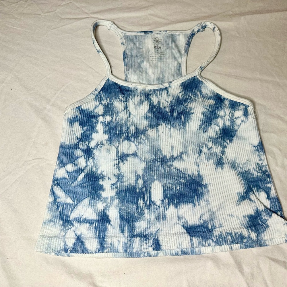 Blue tie dye crop top